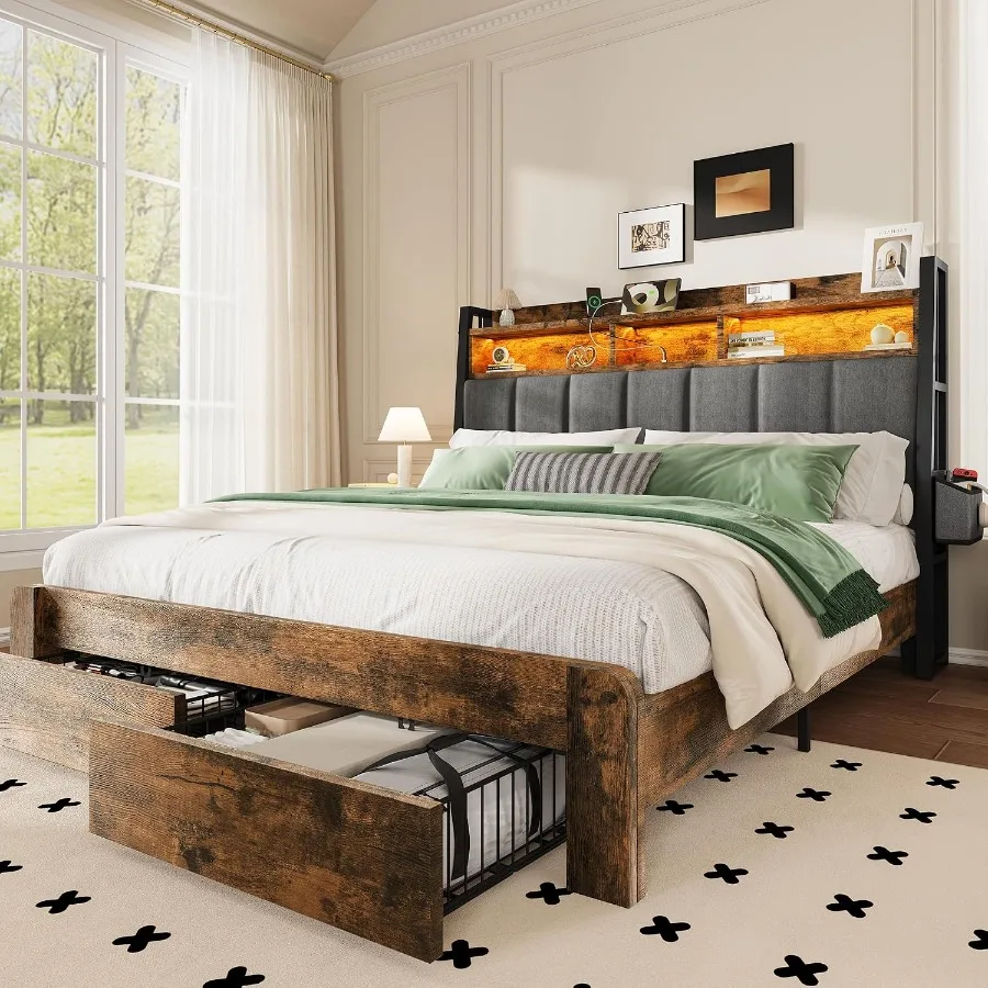 King Size Bed Frame with 2 Sto - đánh giá và giá King Size Bed Frame With Storage Drawers