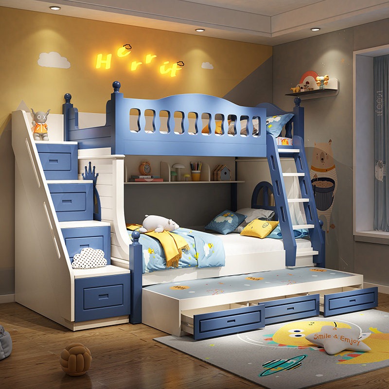 Children's Bed Up and Down Bed - đánh giá và giá Bunk Bed With Stairs And Slide