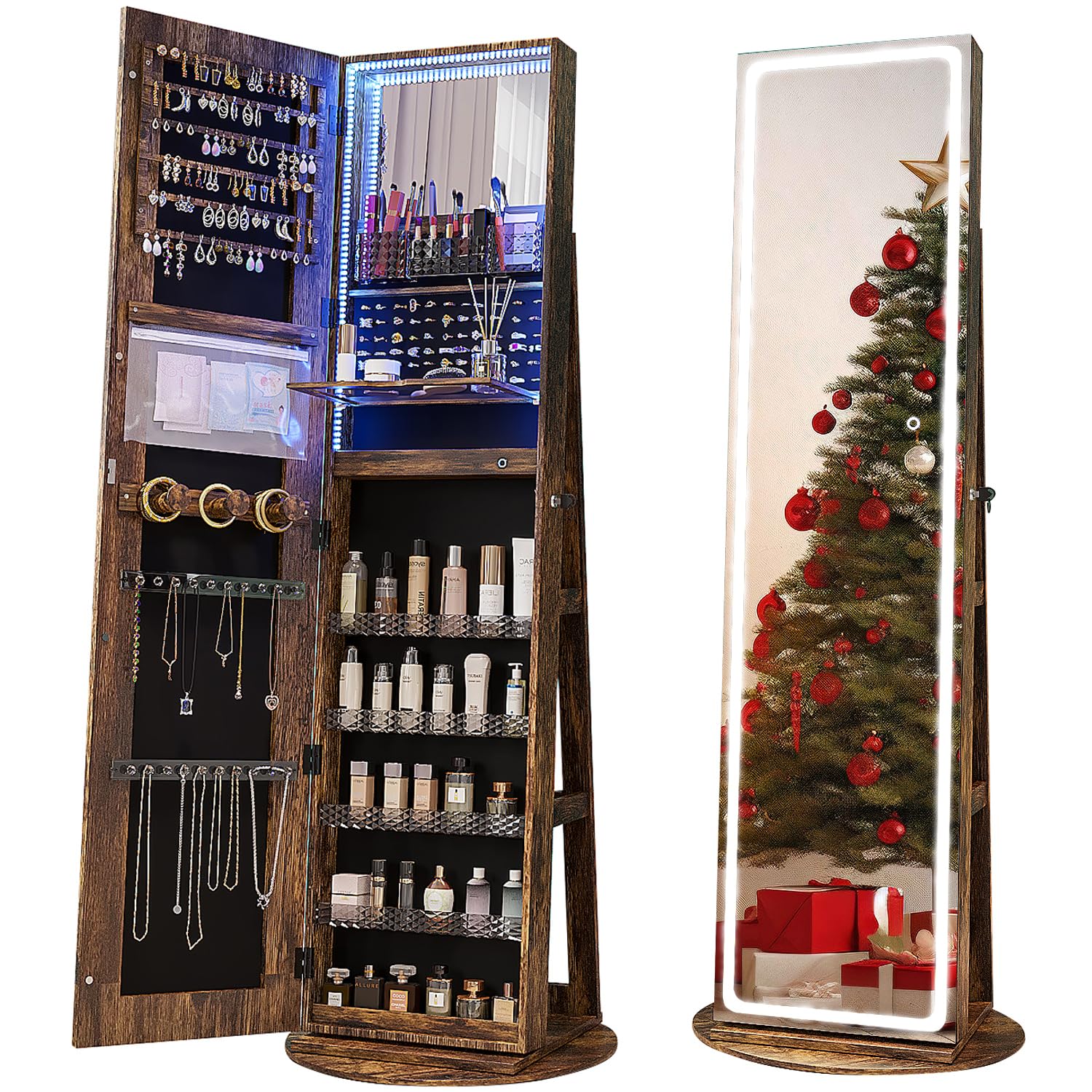 Swivel LED Mirror Jewelry Armo - đánh giá và giá Full Length Mirror Jewelry Armoire