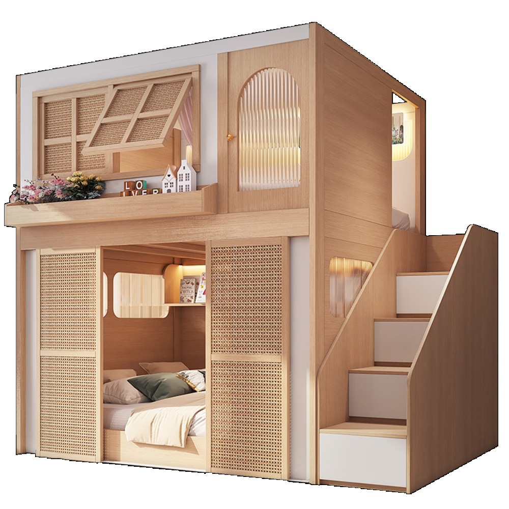 Bunk Bed with Separate Privacy - đánh giá và giá Bunk Bed With Stairs And Slide