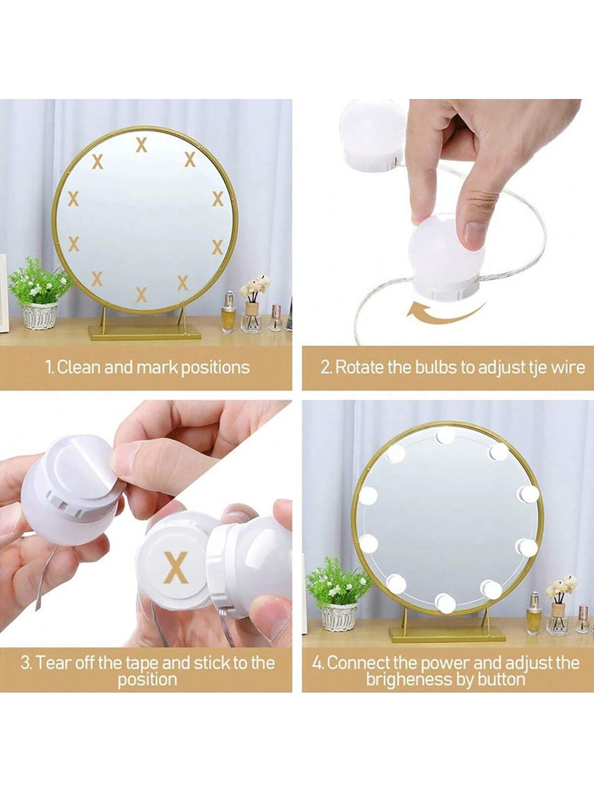 New Detachable Bulbs Professio - đánh giá và giá Dressing Table Vanity With Lighted Mirror